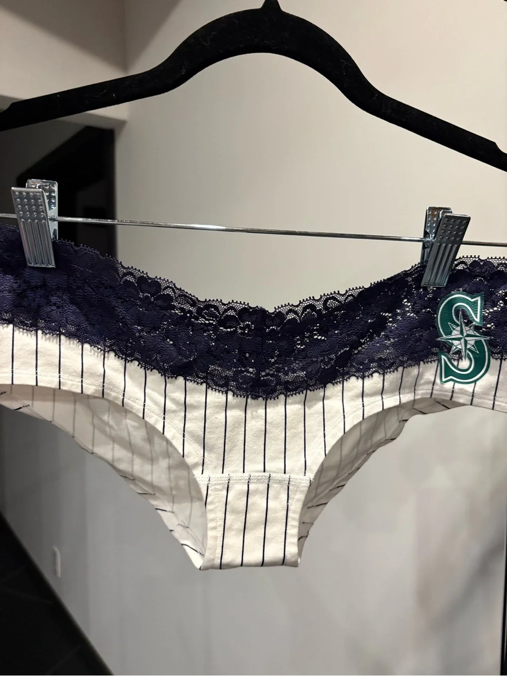 PINK Victoria's Secret Gray Seattle Mariners Tank & Navy-Trim Bikini Briefs NWOT